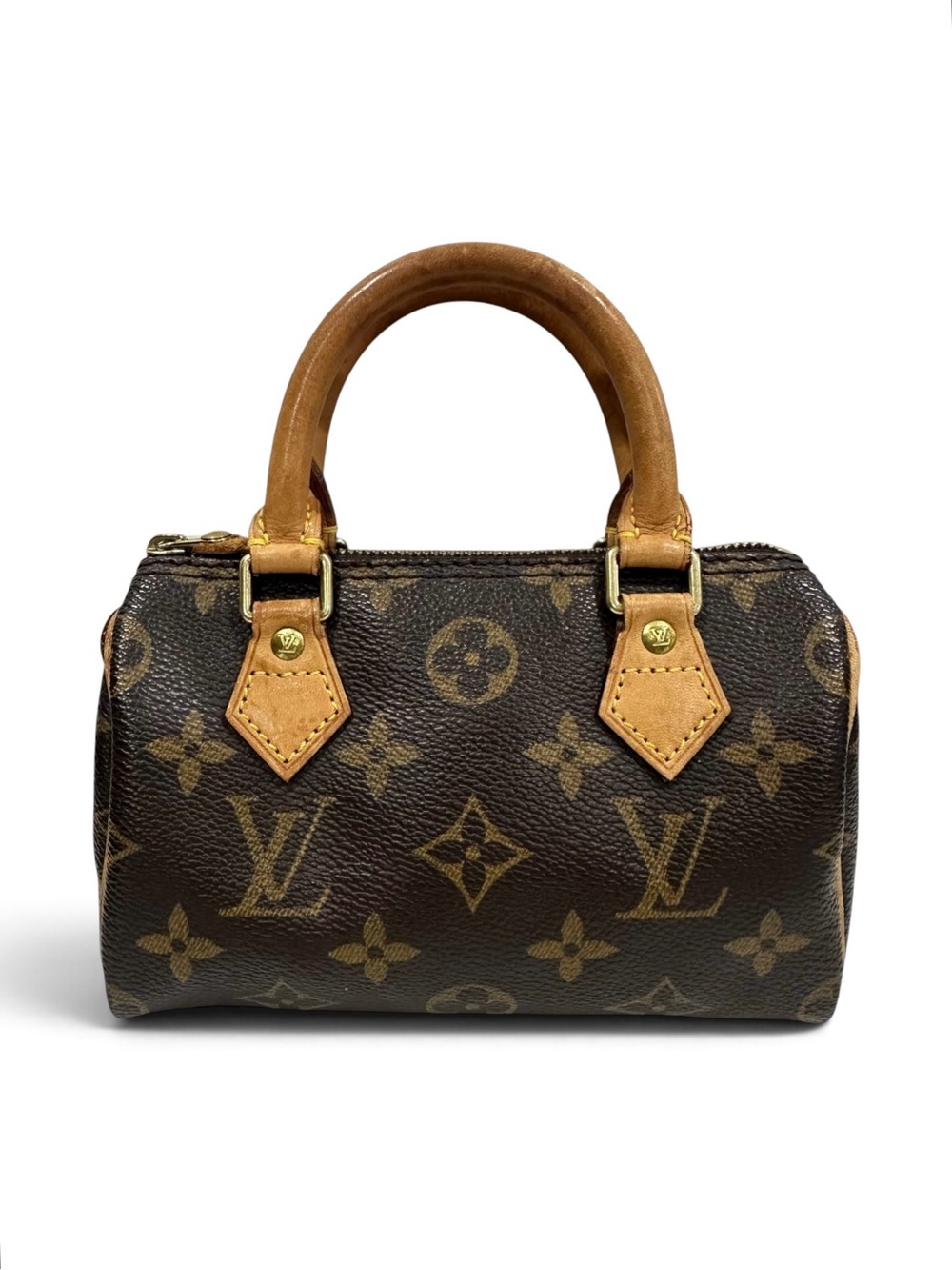 Louis Vuitton Monogram & Vachetta Leather Speedy Nano Micro Mini Bag